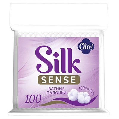 Ватные палочки Ola! (Ола!) Silk Sense в полиэтиленовой упаковке, 100 шт