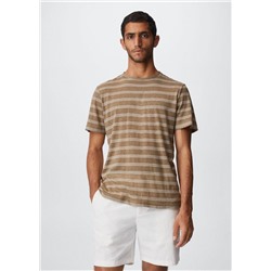 Camiseta lino rayas -  Hombre | MANGO OUTLET España