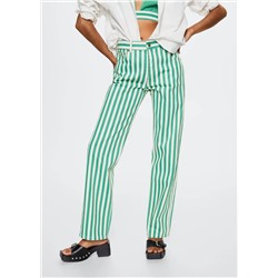 Jeans rectos rayas -  Mujer | MANGO OUTLET España