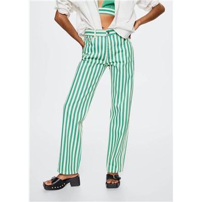 Jeans rectos rayas -  Mujer | MANGO OUTLET España