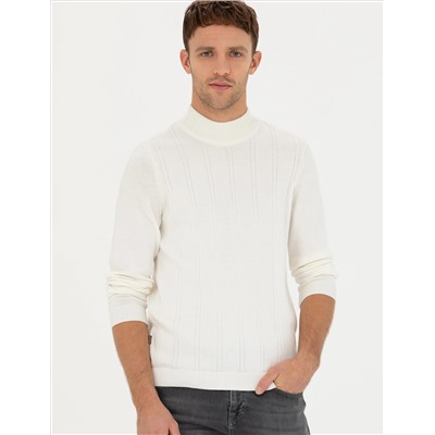 Ecru Slim Fit Half Fisherman Salline Knitwear Казах