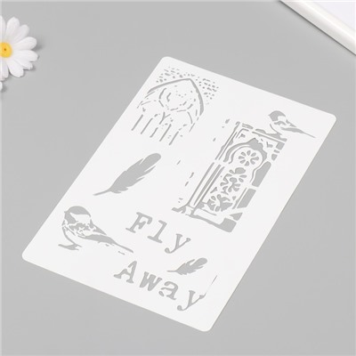 Пластиковый трафарет для творчества «Fly Away», с надписью, шаблон, 16×24 см