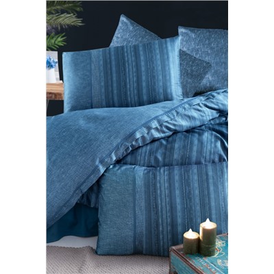 Постельное белье Karven (300 tc) премиум сатин евро N359 TALYA Blue