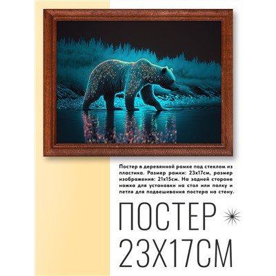 POSG-0261 Постер в рамке 23x17см Медведь