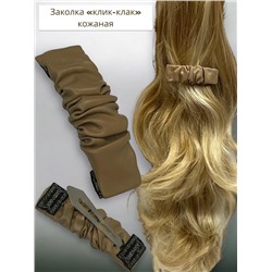 Заколка для волос "Тик-так" кожаная ТК12 тип 1