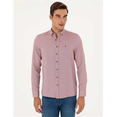 Bordeaux Oxford Slim Fit рубашка с длинным рукавом