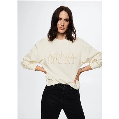 Sudadera mensaje bordado -  Mujer | MANGO OUTLET España
