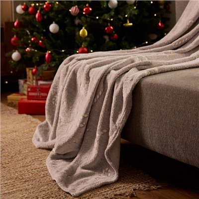 Плед светящийся в темноте Этель Candy cane 150*200 см,100% п/э, корал-флис, 220 гр/м2