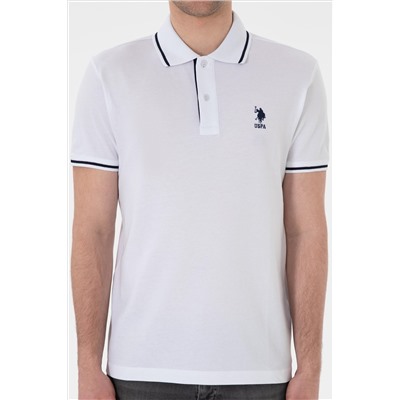 Мужская стройная посадка Polo Yaka White Basic T -Fish Surprise Discount в корзине