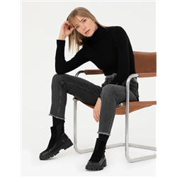 Черный бывший Slim Fit Fisherman воротник