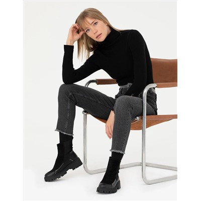Черный бывший Slim Fit Fisherman воротник