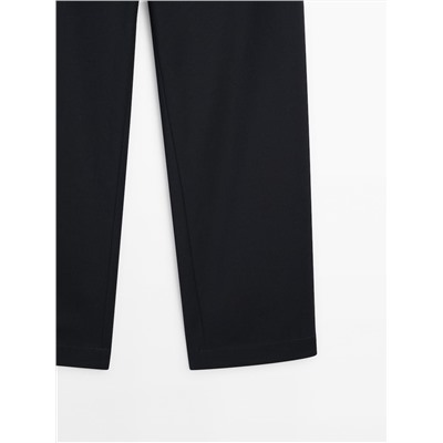 Pantalón recto mezcla algodón cropped