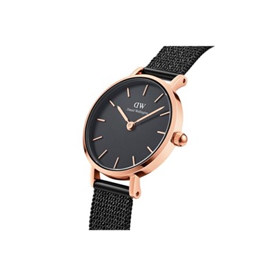 Reloj de cuarzo de acero Ashfield 24 mm - Negro y rosa dorado