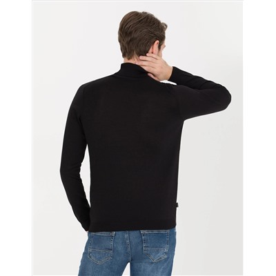 Black Slim Fit Fisherman воротнич