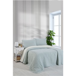 Комплект KARVEN MUSLIN KARE хлопок евро 3 пр. (240*260 / 50*70) Y837-kare-V5 yesil/зеленый (Акция)
