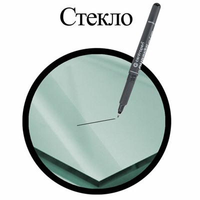 Маркер перманентный для любой гладкой поверхности ЧЕРНЫЙ CENTROPEN "OHP", 0,6 мм, 2636, 6 2636 0112