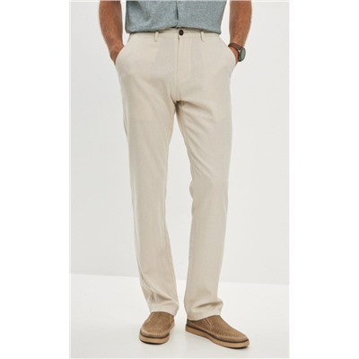 Брюки лен F211-0854 l.beige