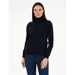 Navy Blue Slim Fit Basic Sweater