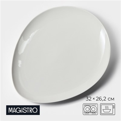 Блюдо Magistro «Бланш», d=32 см, фарфор, белое