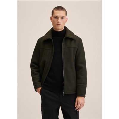 Chaqueta aviador lana borreguito -  Hombre | MANGO OUTLET España