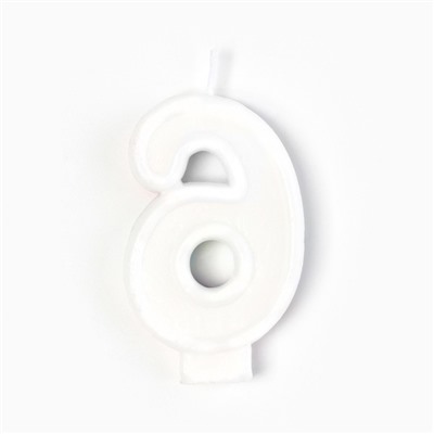 Свеча для торта, цифра 6 «С Днем рождения», 3,5 х 6,8 см