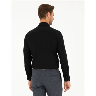 Black Slim Fit рубашка с длинным рукавом Amelor