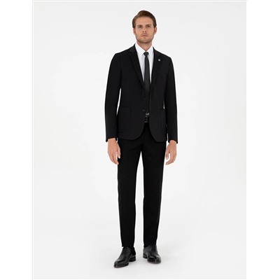 Черный бывший Тканевые штаны Slim Fit