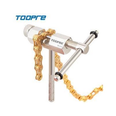 Выжимка цепи TOOPRE TP-211, для цепей 5,6,7,8,9,10,11,12 скоростных, высокопрочная углеродистая сталь, с поджимом, хромированная /уп 100/