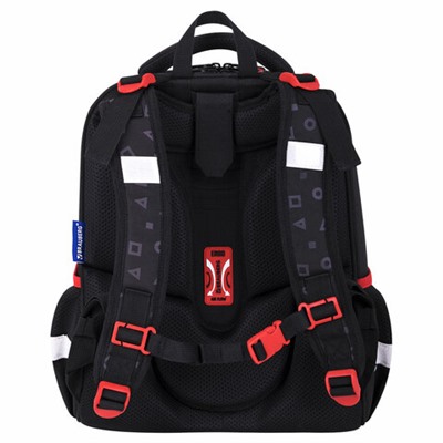 Ранец BRAUBERG LUMINOUS, 2 отделения, с брелоком, "Danger", СВЕТЯЩИЙСЯ РИСУНОК, 38х29х16 см, 272069
