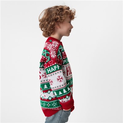 Джемпер вязаный новогодний детский KAFTAN Holidays размер 32, (110-116 см)
