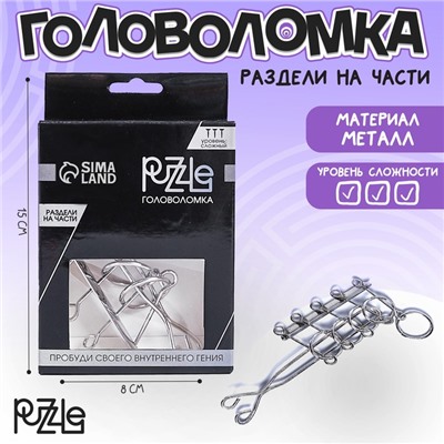 Головоломка металлическая «Игры разума. Раздели на части» №2