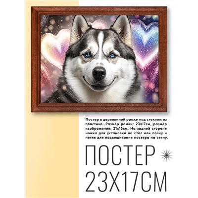 POSG-0249 Постер в рамке 23x17см Хаски