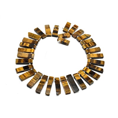 Бусины из тигрового глаза пластинки 10*35мм, 40см, 32 бусины
