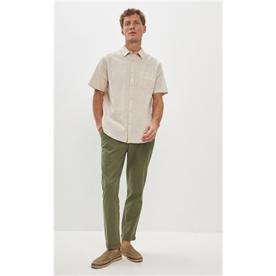 Рубашка к/р лен F111-0451 beige