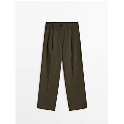 Pantalón cintura elástica corte recto