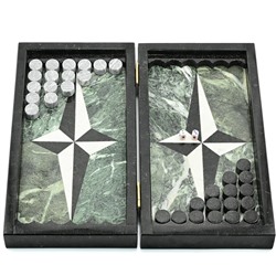Нарды из змеевика и гранита "Звезда" 490*440*30мм