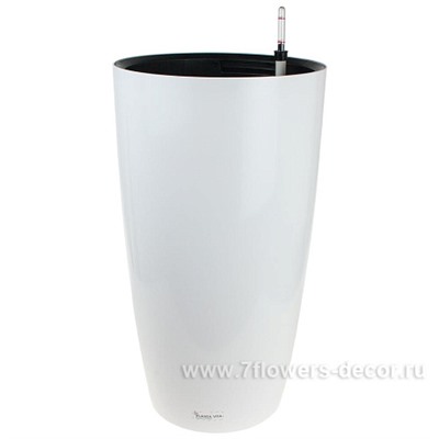 Кашпо PLANTA VITA "Vase Silk white" с автополивом (пластик), D39xH70 см