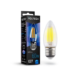 Нарушена упаковка!   Филаментная светодиодная лампа E27 6W 4000К (белый) Crystal Voltega 7029