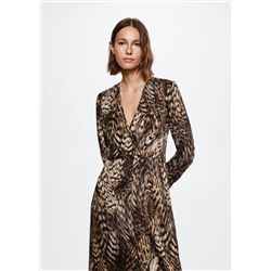 Vestido fluido animal print -  Mujer | MANGO OUTLET España