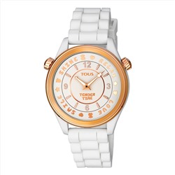 Reloj Tender Time - silicona - 3 ATM - blanco - Ø: 38 mm