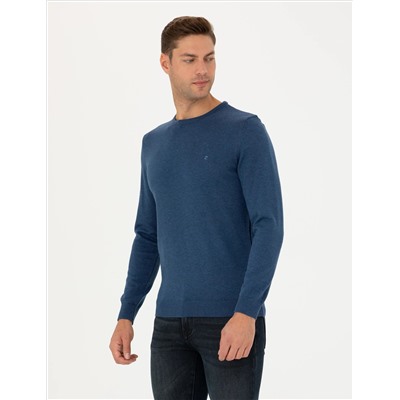 Indigo Melanj Slim Fit Bike Collar Основной вязаный свитер
