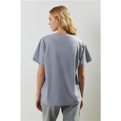 Серый меландж негабаритный/широкий плесень V-Yaka Fit Fit Fit Twoss23ts00003