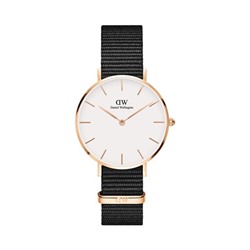 Reloj de cuarzo de poliéster Petite Cornwal - Negro y rosa dorado