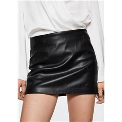 Minifalda efecto piel -  Mujer | MANGO OUTLET España