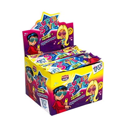 Карамель взрывная "Очки SUPER STYLE" с игрушкой и татуировкой , 1 г