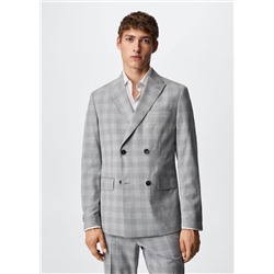 Americana traje slim fit cruzada cuadros -  Hombre | MANGO OUTLET España