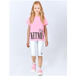 Костюм для девочки KETMIN ЗЕФИР цв.Розовый/Белый (Футболка/Бриджи)