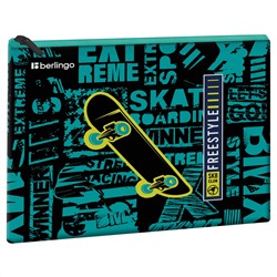 Папка 1 отделение, А5 Berlingo "Skateboarding", 255*205мм, ПВХ, на молнии