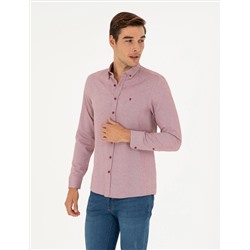 Bordeaux Oxford Slim Fit рубашка с длинным рукавом