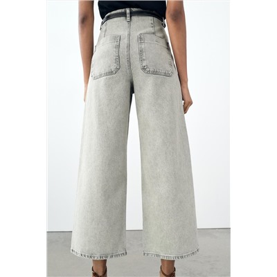 JEANS Z1975 WIDE LEG CROPPED TIRO ALTO CINTURÓN